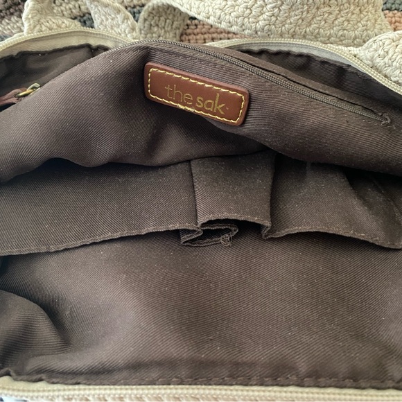 the sak Brown tone striped Crochet Shoulder Bag - Picture 5 of 7